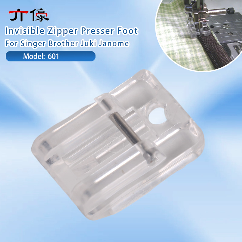 Textile Sewing Machines - Plastic Invisible Zipper Presser Foot For