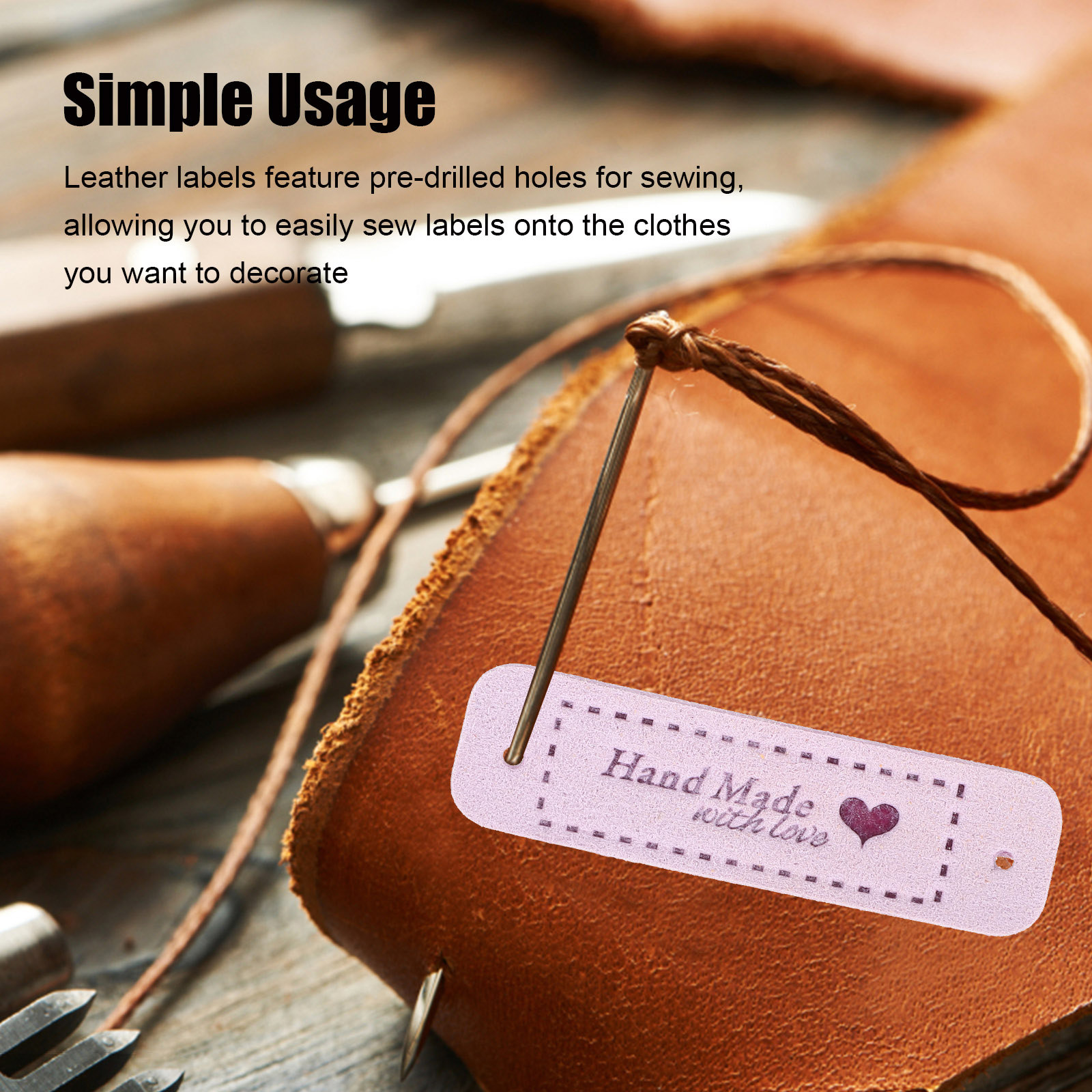 Sewing Labels - 60Pcs Handmade Labels Embossed Design Multiple