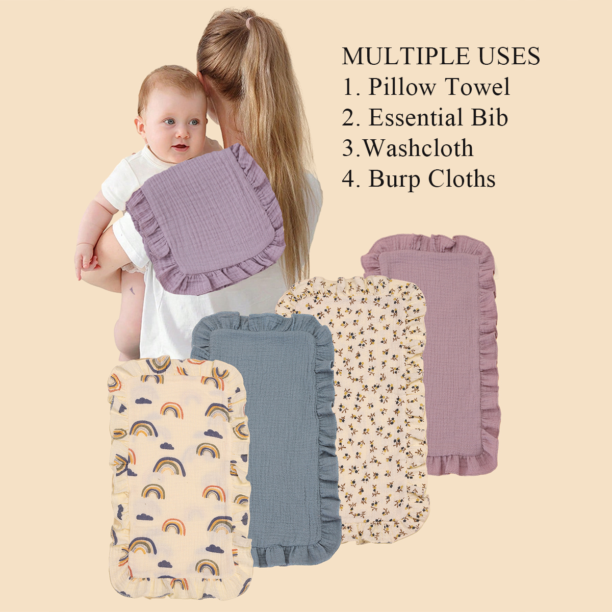 Shoulder Pad Set In - 4 pcs/set Soft Muslin Cotton Gauze