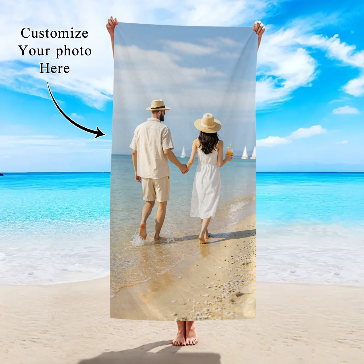 Sewing Custom - 1pc Customized beach towels for photos,