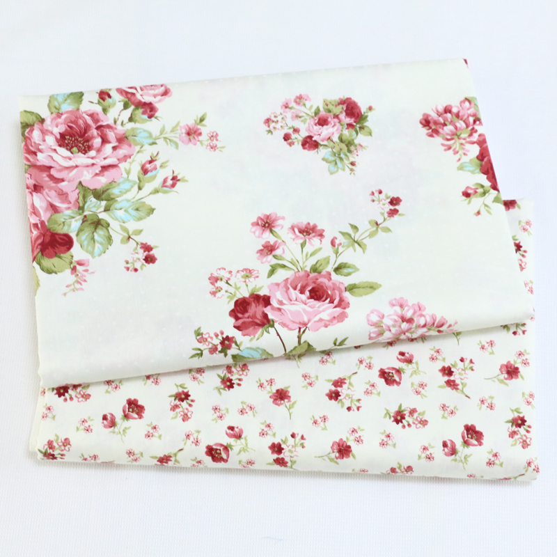 Sewing In Textile - Cotton Twill Printed Fabric Peony Small