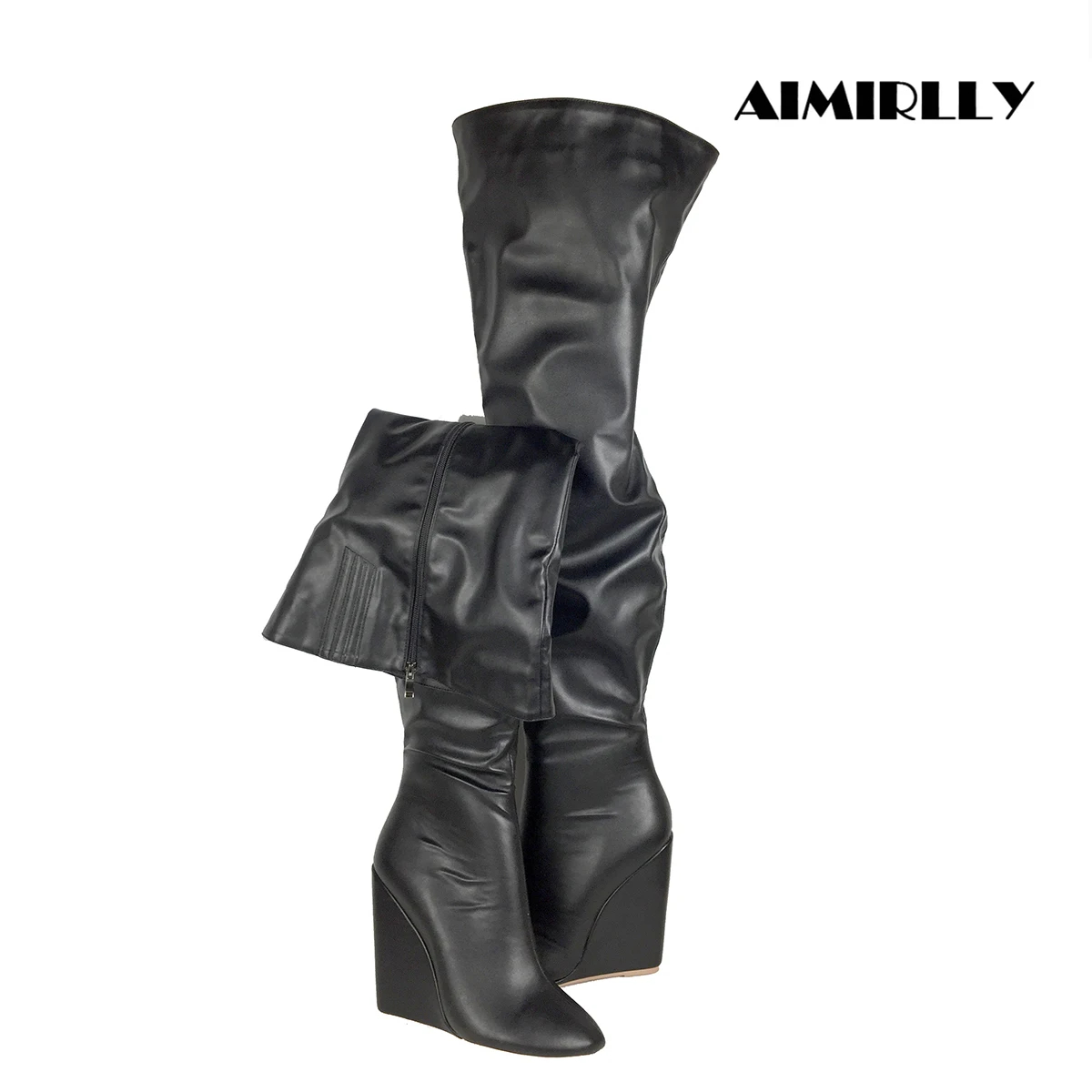 Women’s Black Over-the-Knee Bo - Sewing Zipper avis et prix