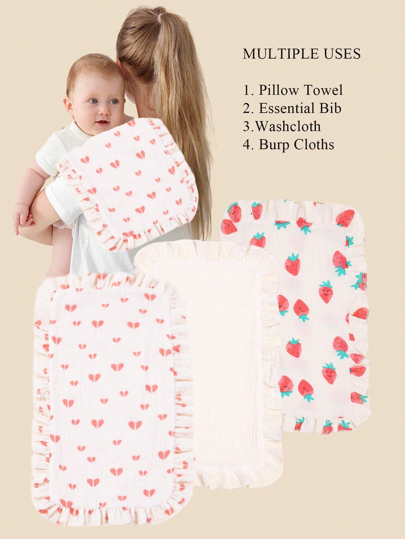 3Pcs/Set Soft Muslin Cotton Ga - Shoulder Pad Set In avis et prix