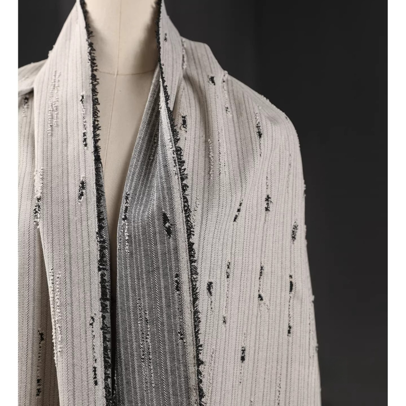 Striped Denim Cotton Jacquard  - Sewing Recycling avis et prix