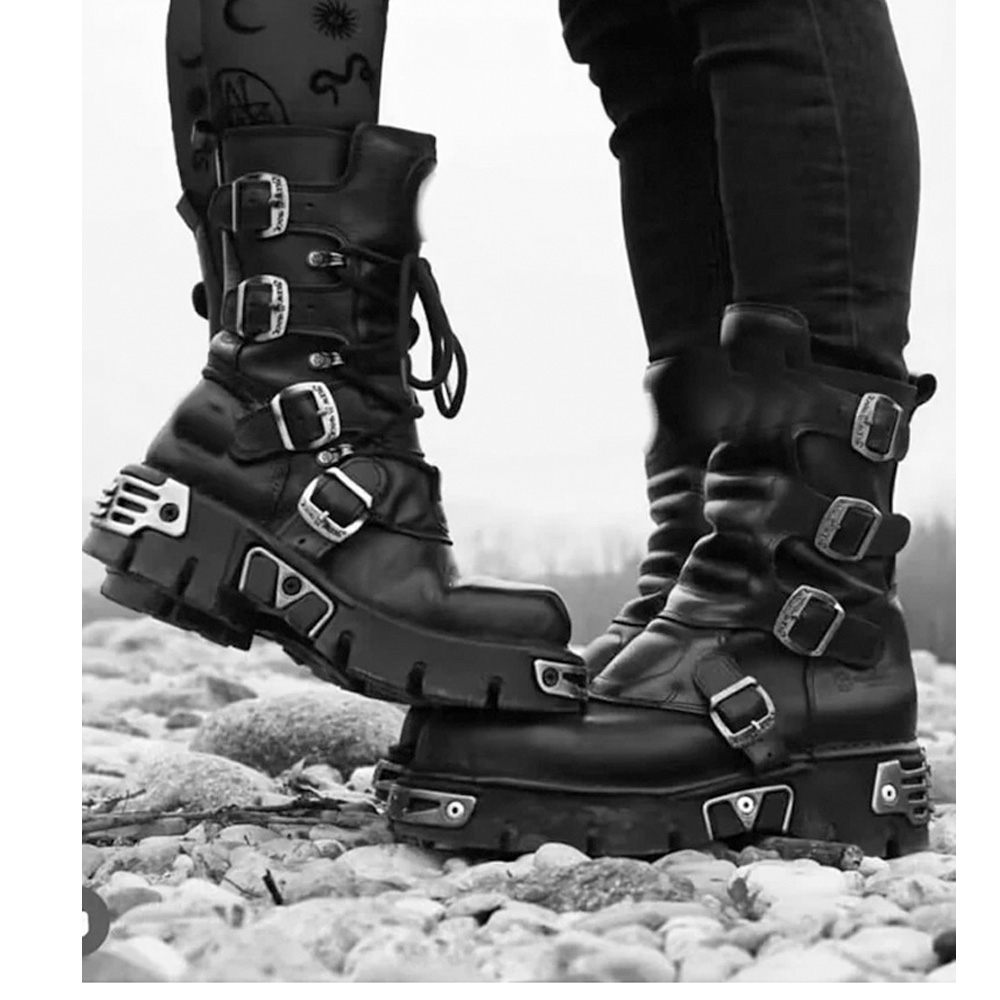 New Men's Punk Motorcycle Boot - Sewing Zipper avis et prix