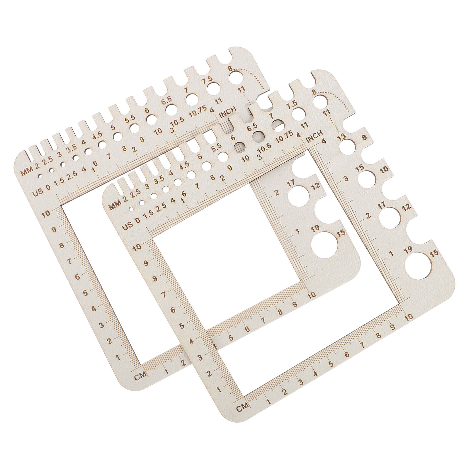 2Pcs Wood Knitting Crochet Gau - Sewing Gauge Ruler avis et prix
