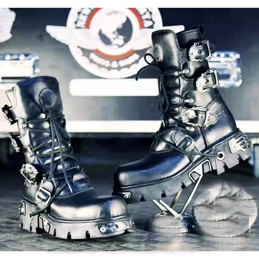 New Men's Punk Motorcycle Boot - Sewing Zipper avis et prix