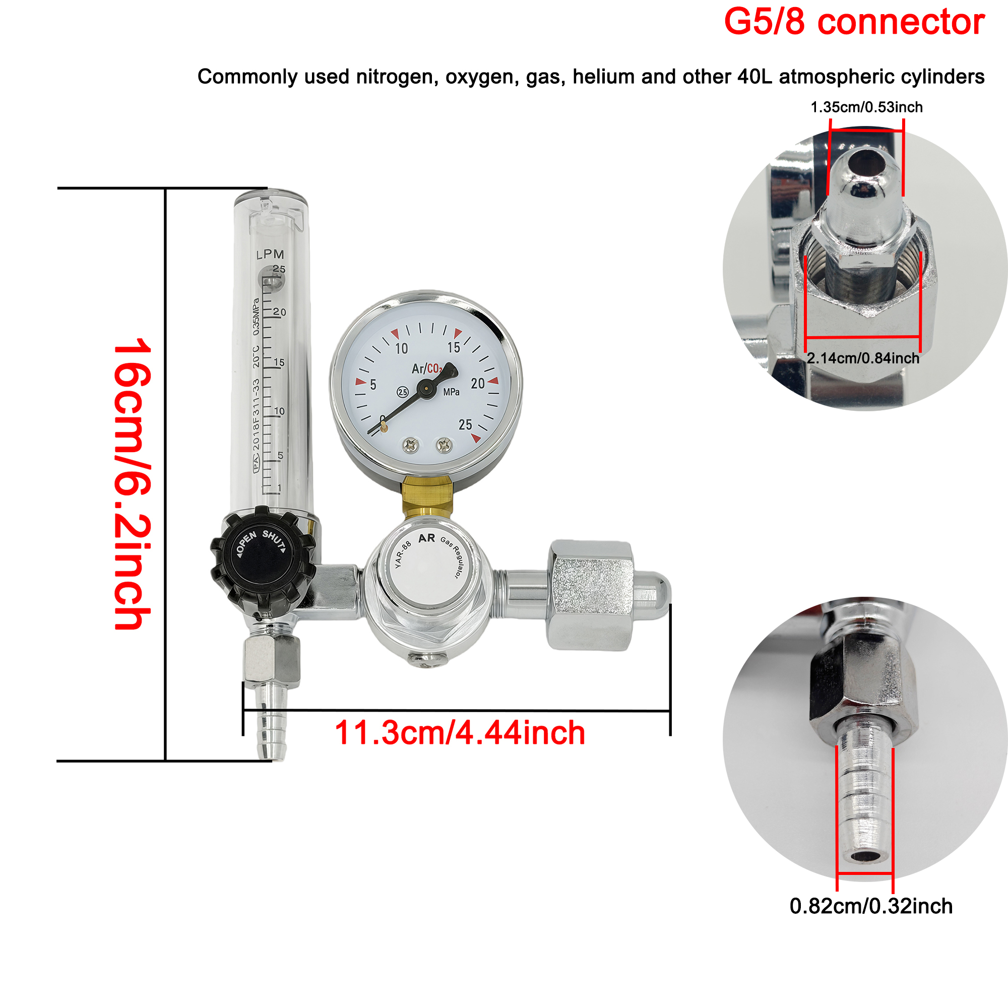 NEW Argon Regulator 0-25Mpa Ar - Seam Gauge Metal avis et prix