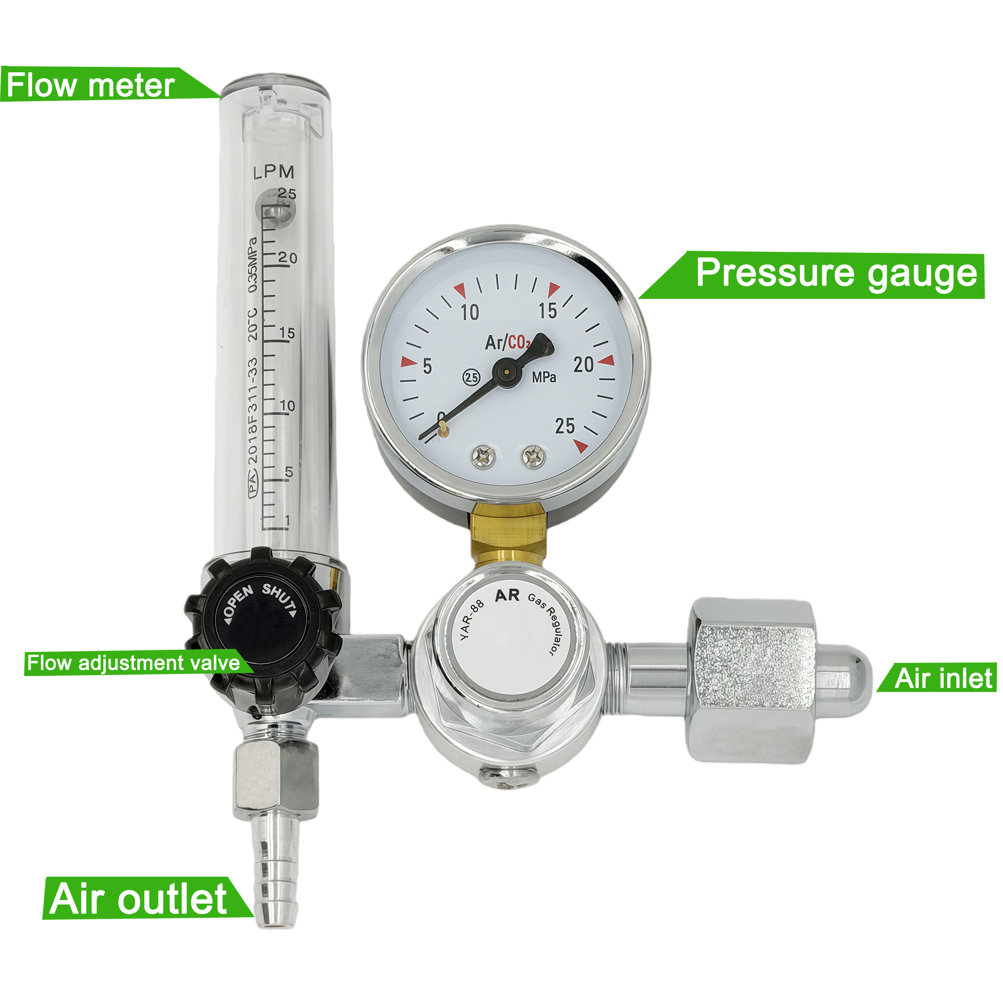 NEW Argon Regulator 0-25Mpa Ar - Seam Gauge Metal avis et prix