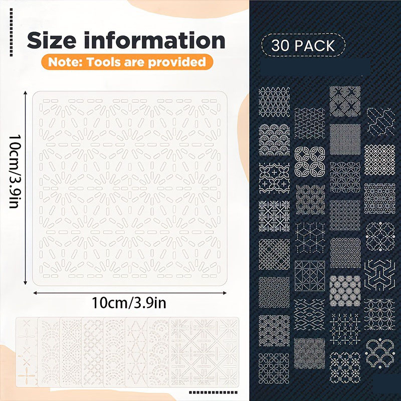 30Pcs Embroidery Templates DIY - Sewing Expert avis et prix