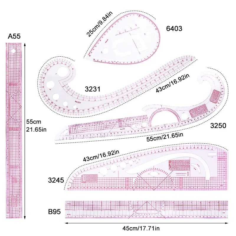 6PCS French Curve Ruler Soft P - Sewing Gauge Ruler avis et prix