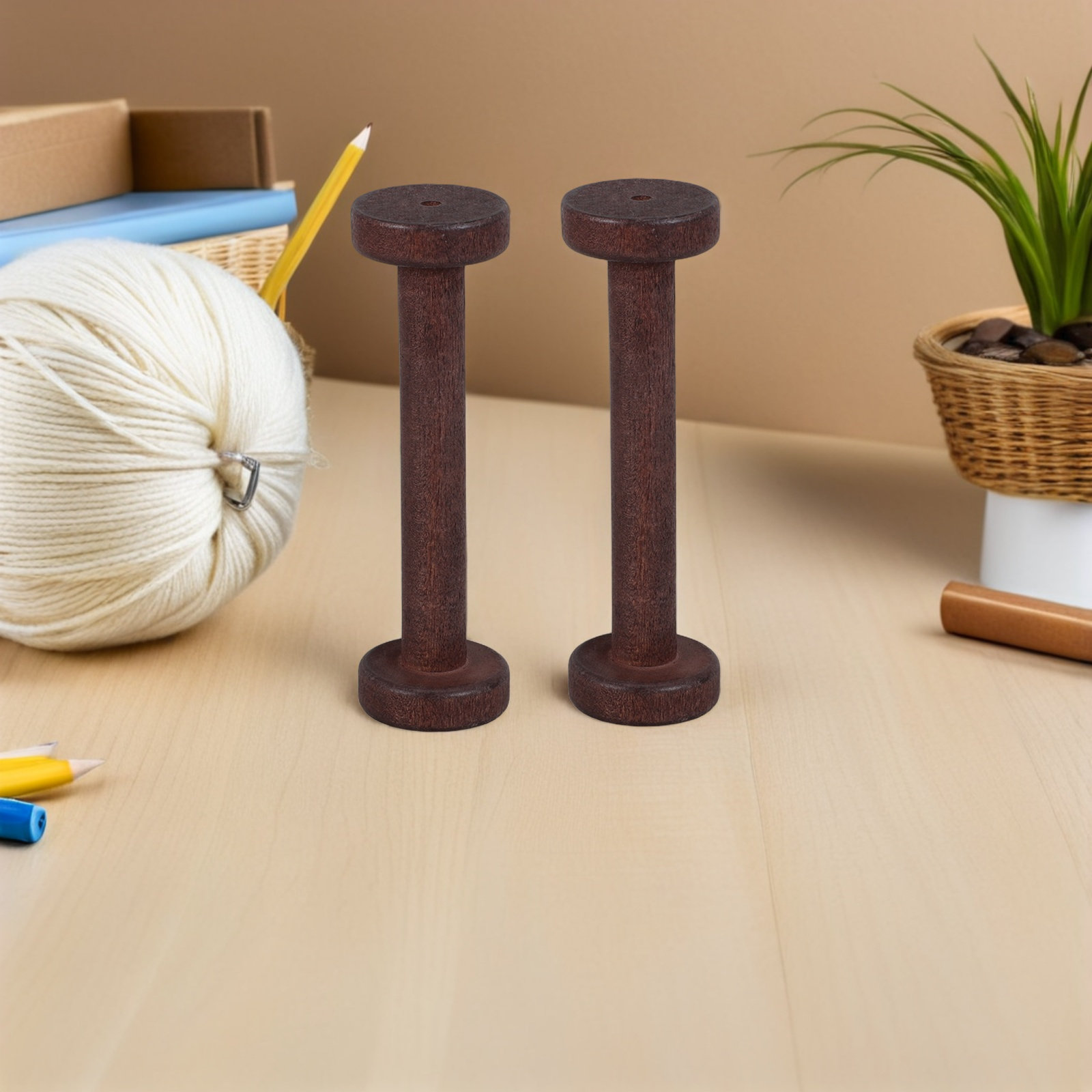 5Pcs Handpolished Wooden Spool - Sewing In Textile avis et prix