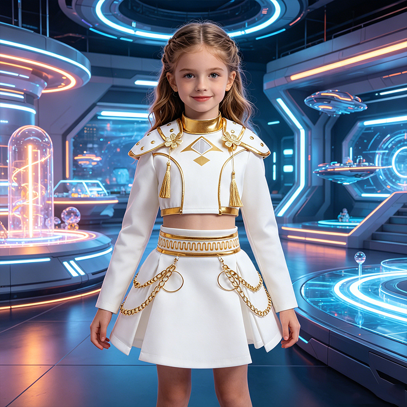 Girls White And Gold Cosplay C - Shoulder Pad Set In avis et prix