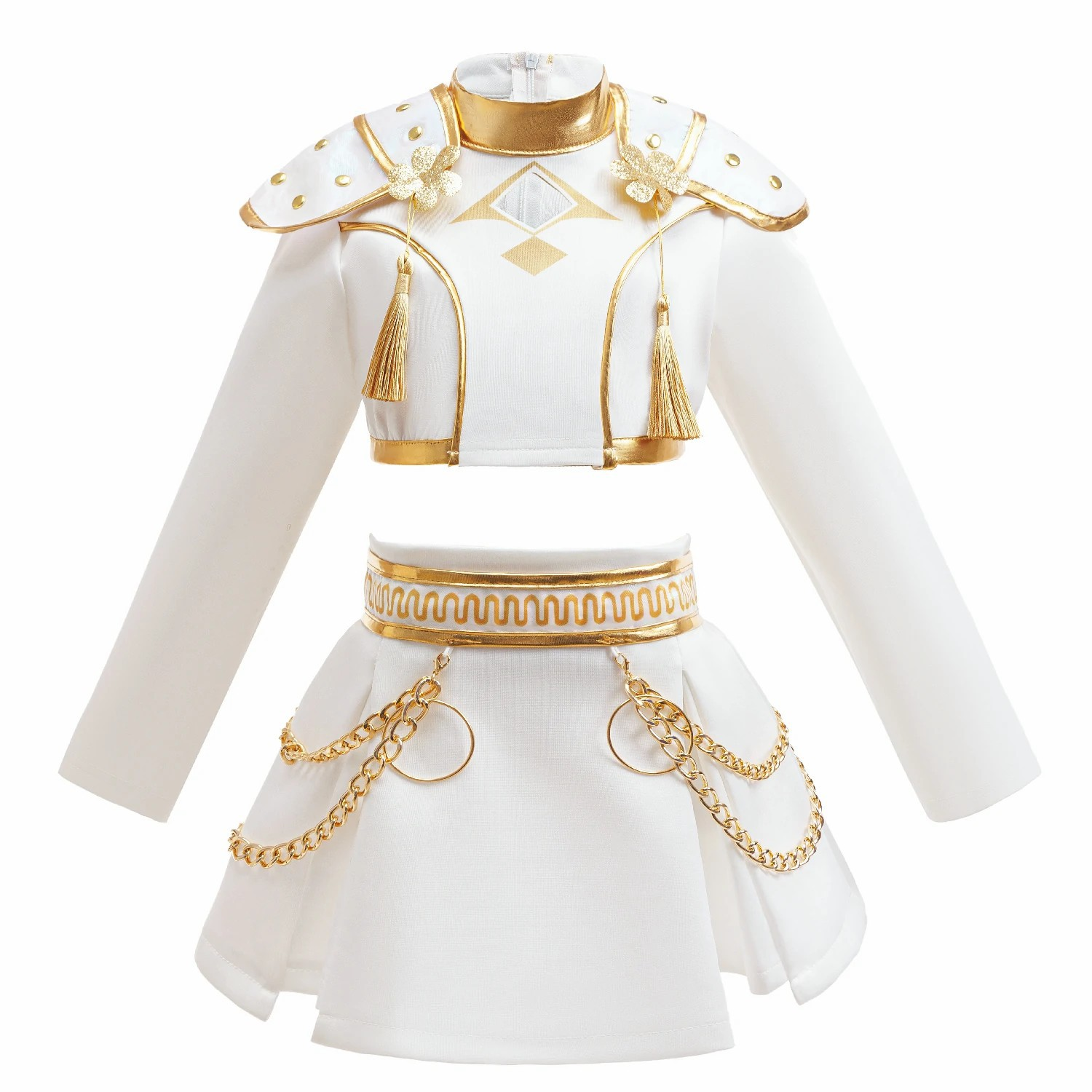 Girls White And Gold Cosplay C - Shoulder Pad Set In avis et prix