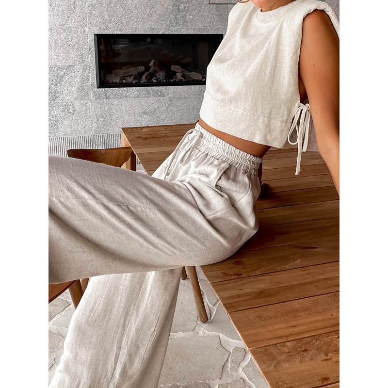 Fashion Cotton and Linen Suit  - Shoulder Pad Set In avis et prix