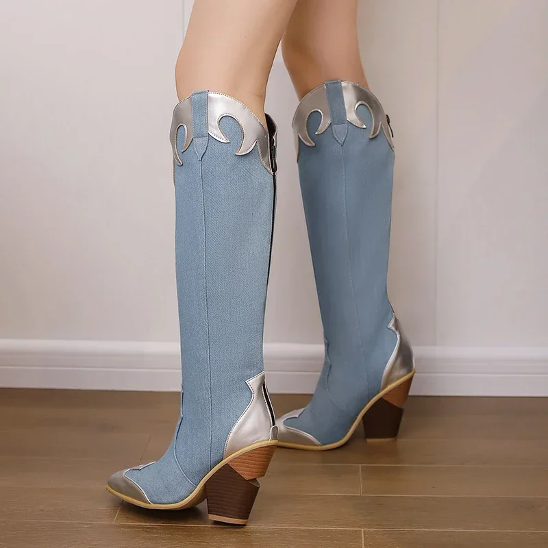 Big Size Western Women Knee Hi - Sewing Zipper avis et prix