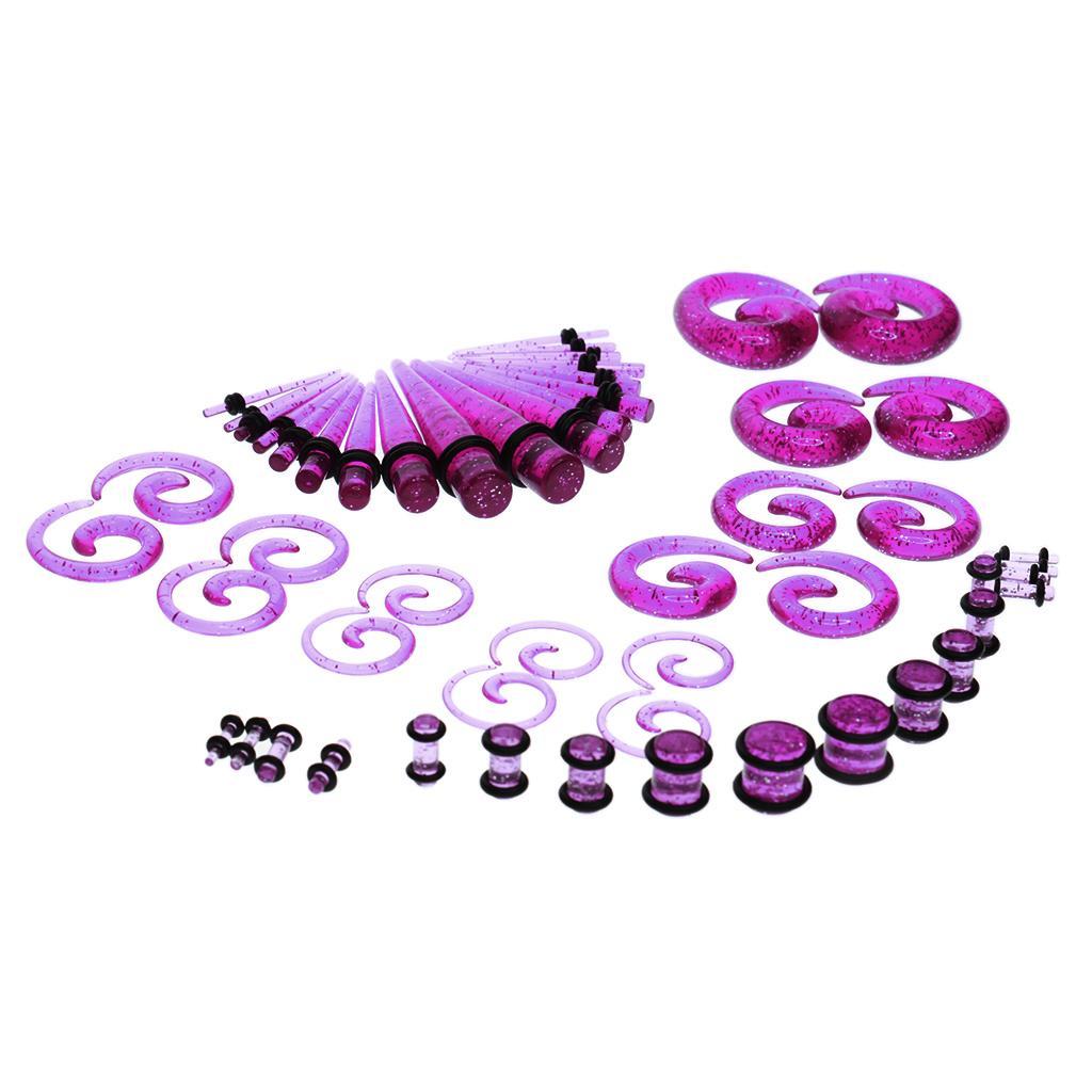 54pcs Acrylic Ear Plug Taper K - Seam Gauge Metal avis et prix